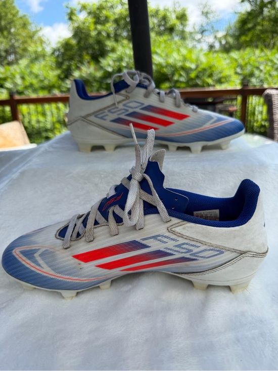 adidas Other - Adidas F50 Club FxG Soccer Cleats White Blue Men's Size 7 Shoes Athletic-Read